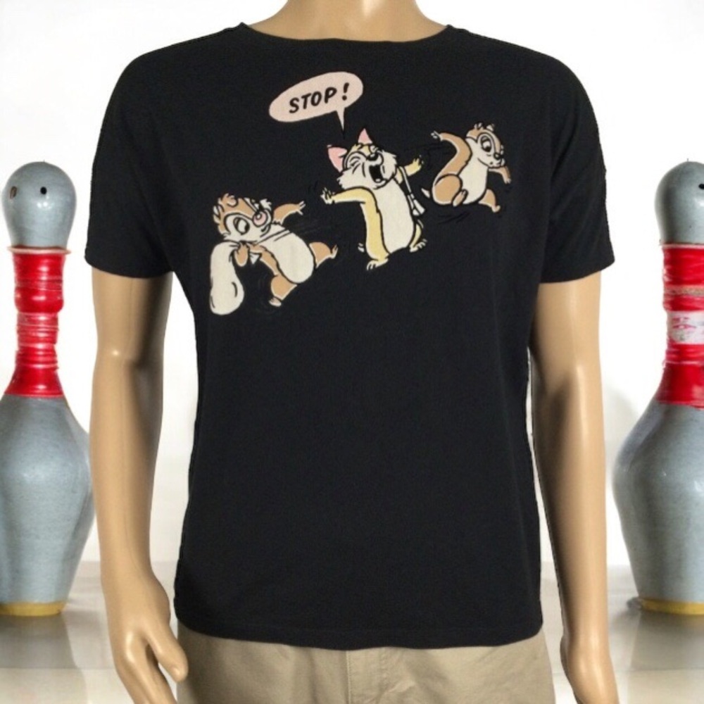 DISNEY Short Sleeved Tee Alvin & Chipmunks Motif